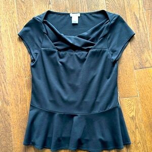 Cache Black Fitted Peblam Capped Sleeve- Size S